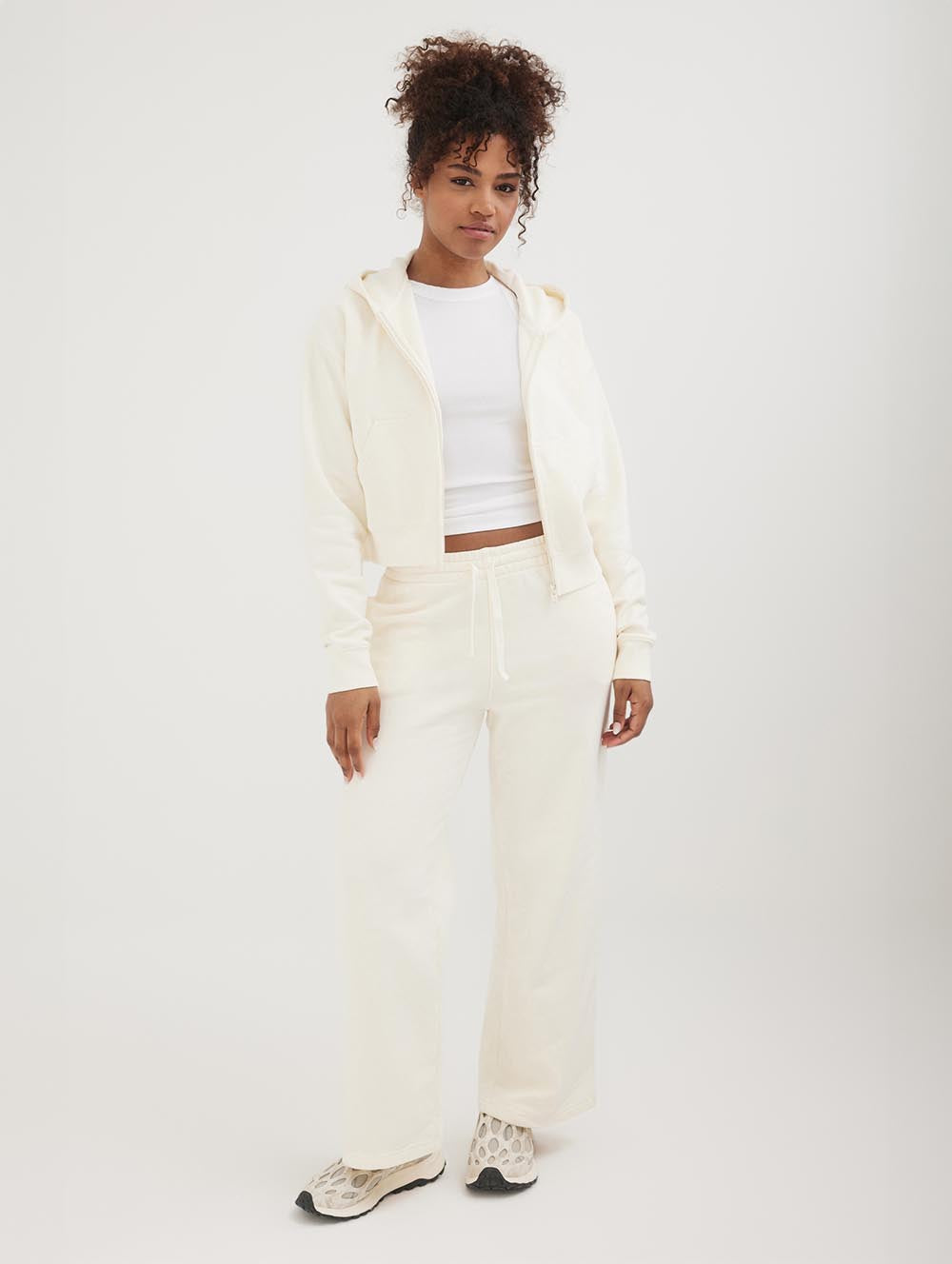 Womens Whitley Eco-Fleece Cropped Zip Hoodie