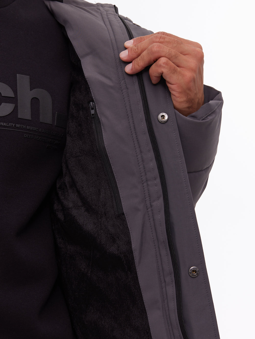 Voroni Grey Outerwear Jackets Shot 3