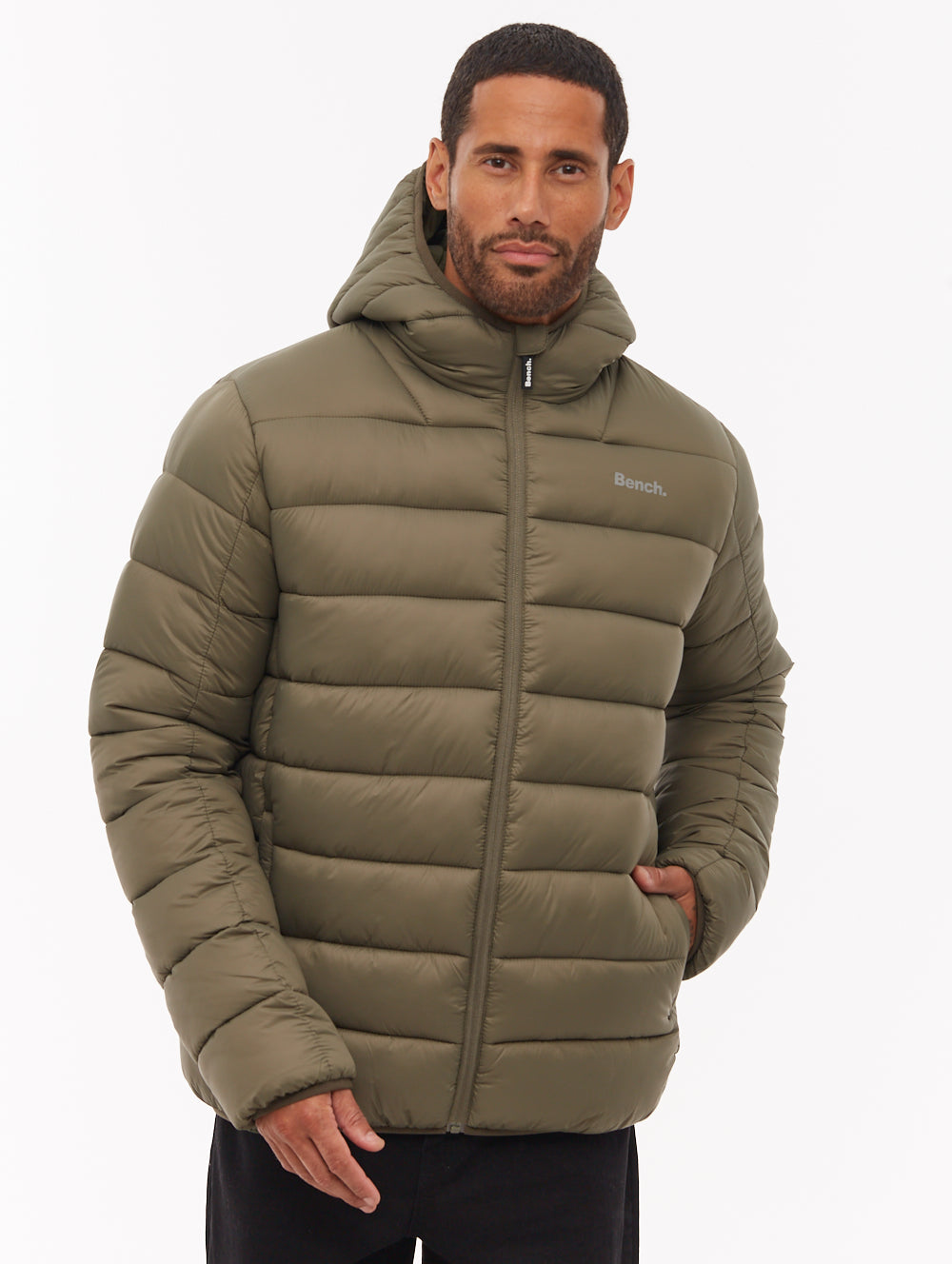 Afflor Hooded Puffer Jacket - Green