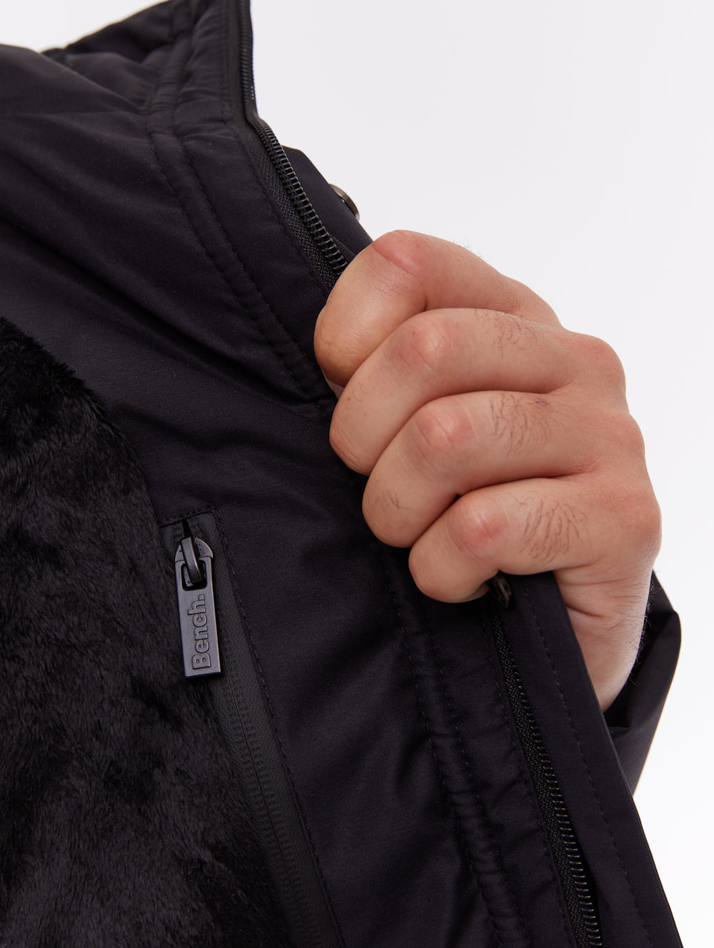 Evolo Hooded Puffer Jacket - Black