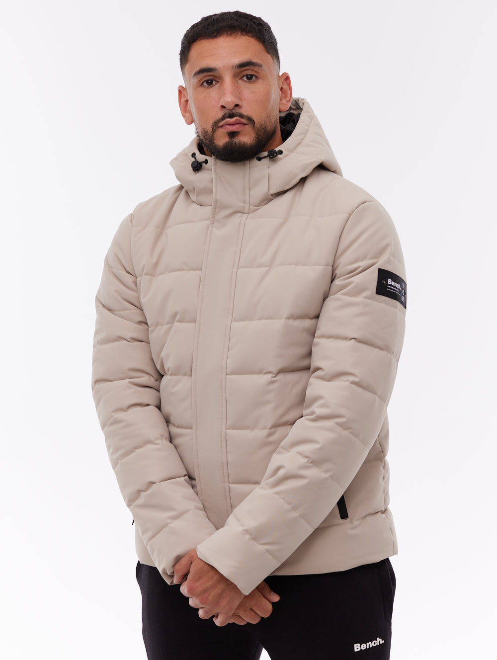 Evolo Hooded Puffer Jacket - Beige