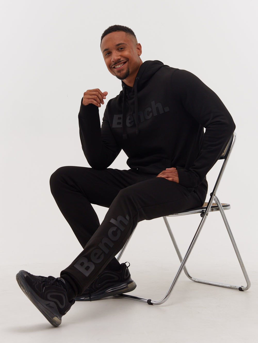 Paxton Tonal Logo Joggers - Black