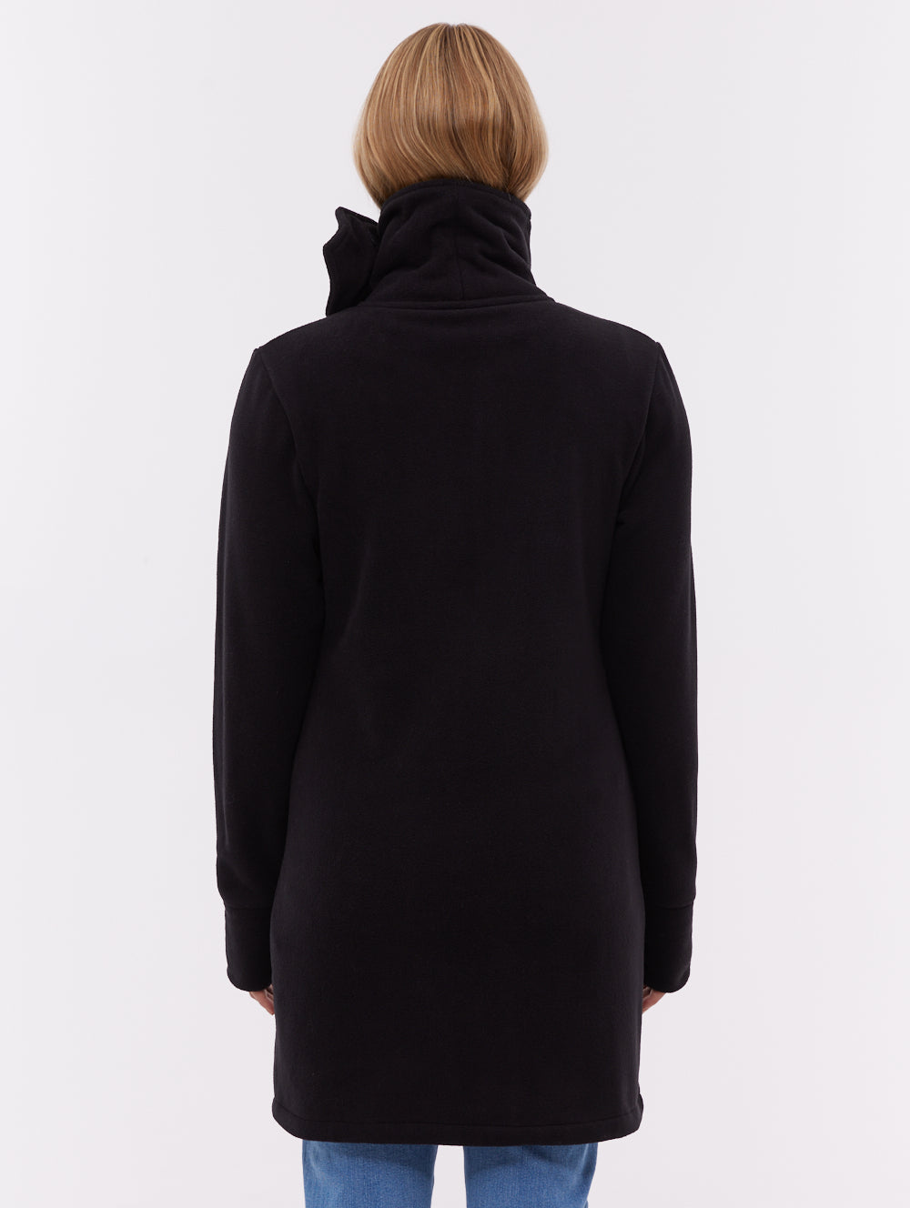 Bridgit Black BK001 Funnel Zips Microfleece Maxi Length Shot 3