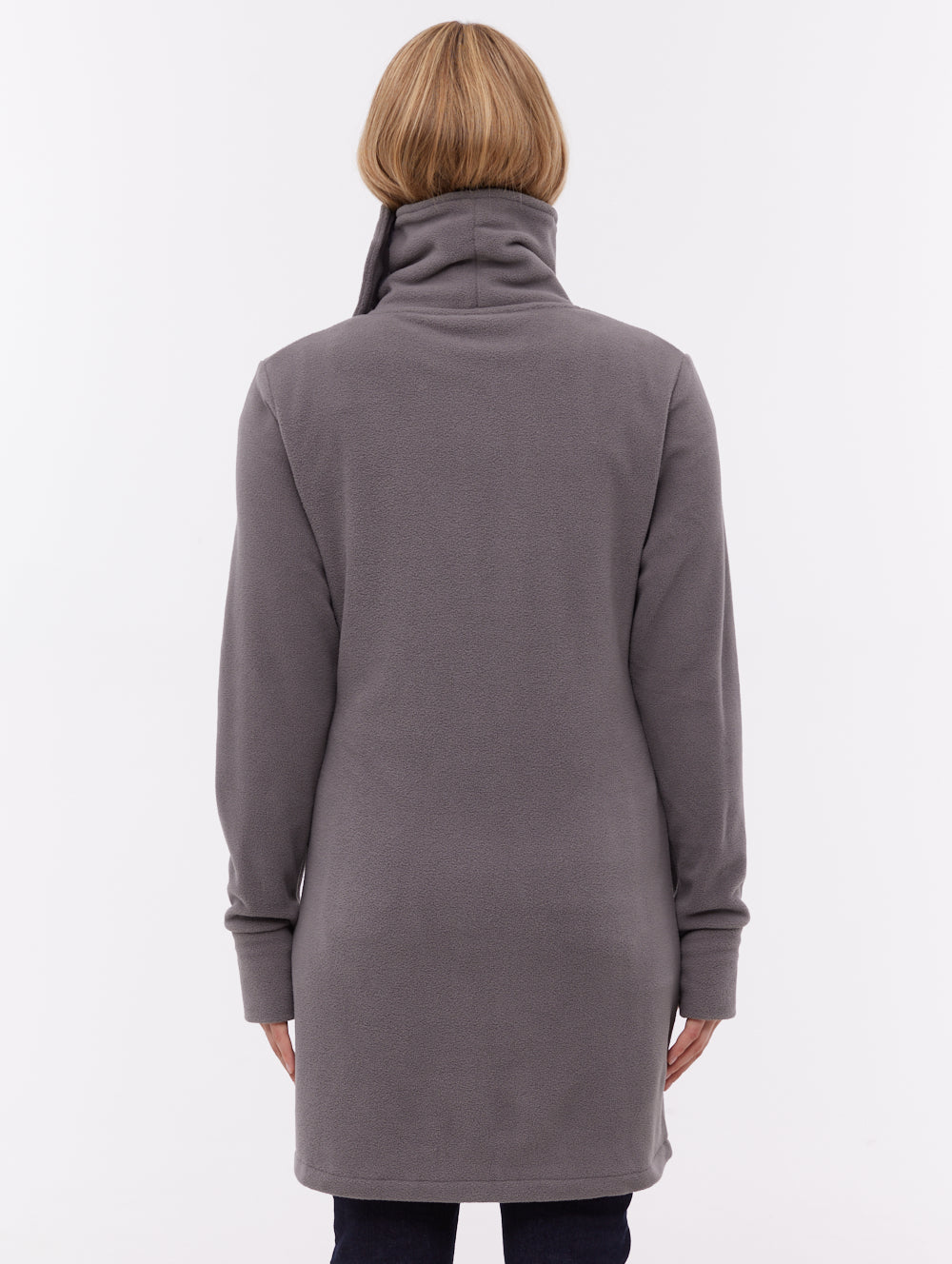 Bridgit Grey Funnel Zips Microfleece Maxi Length Shot 4