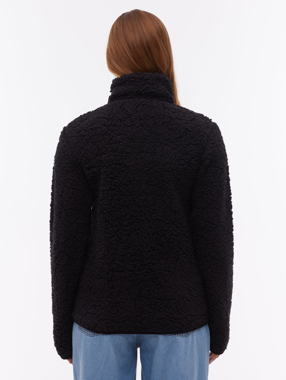Klea Fleece Funnel Zip-Up - Black