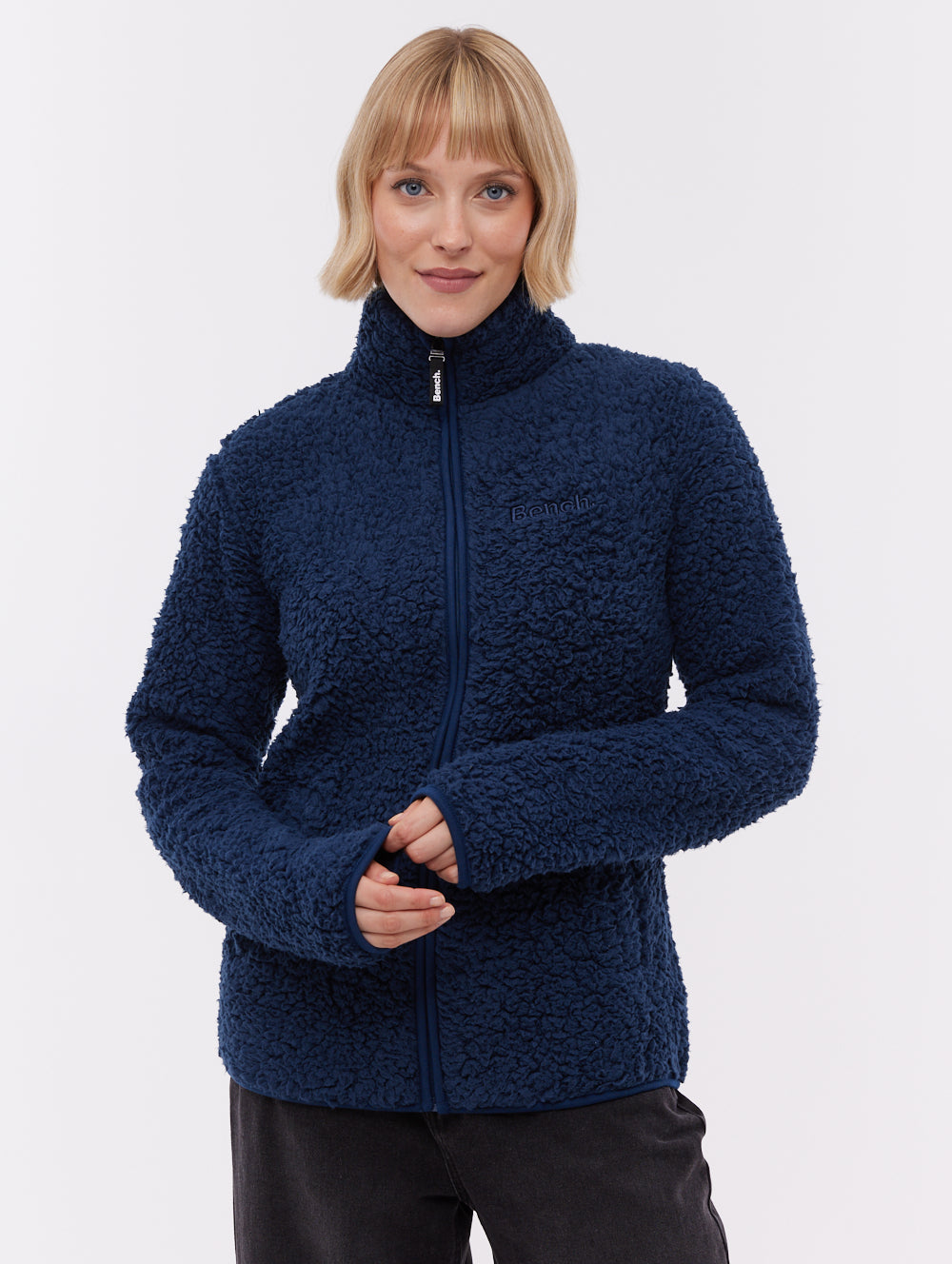 Klea Fleece Funnel Zip-Up - Blue