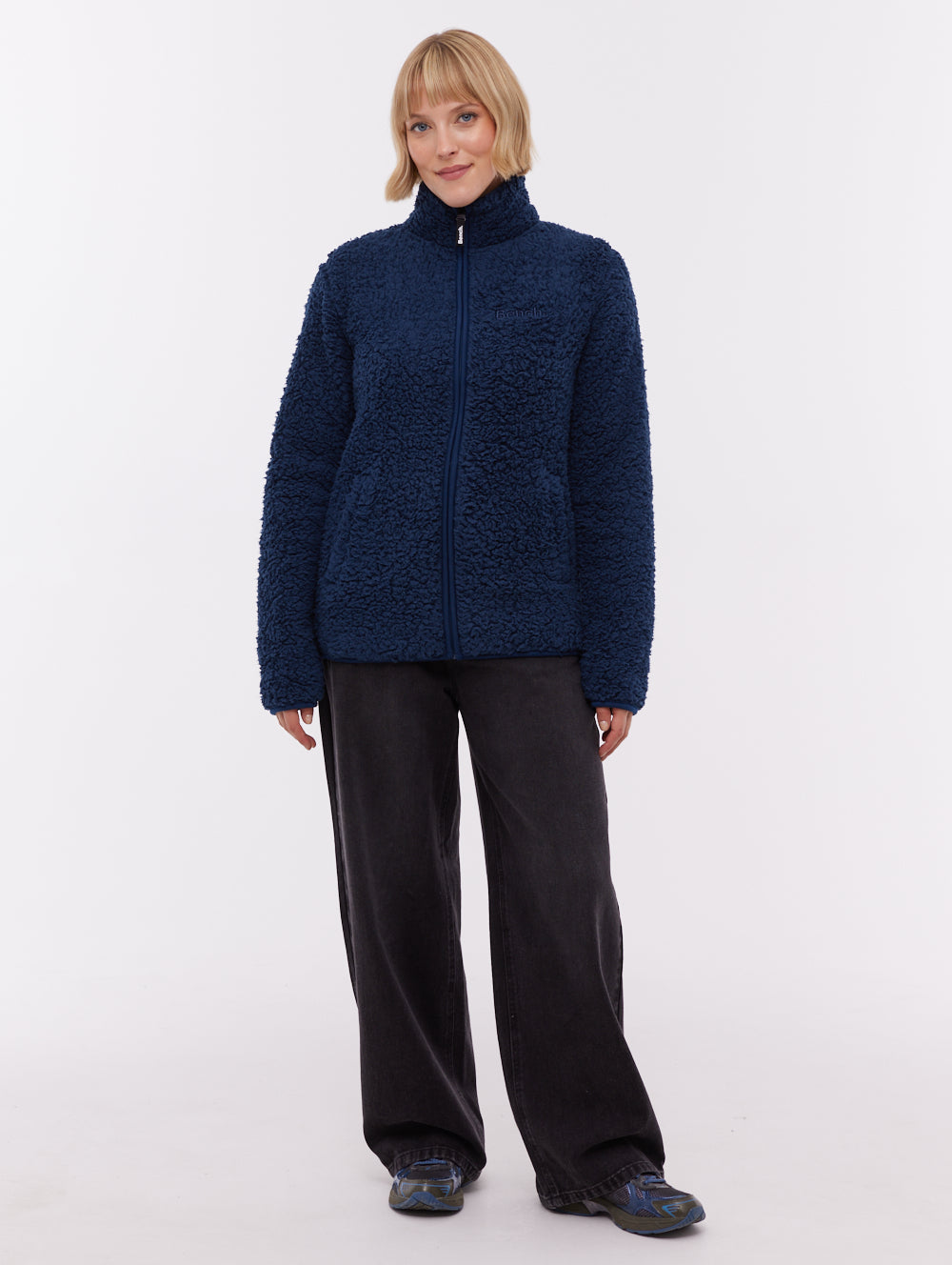 Klea Fleece Funnel Zip-Up - Blue