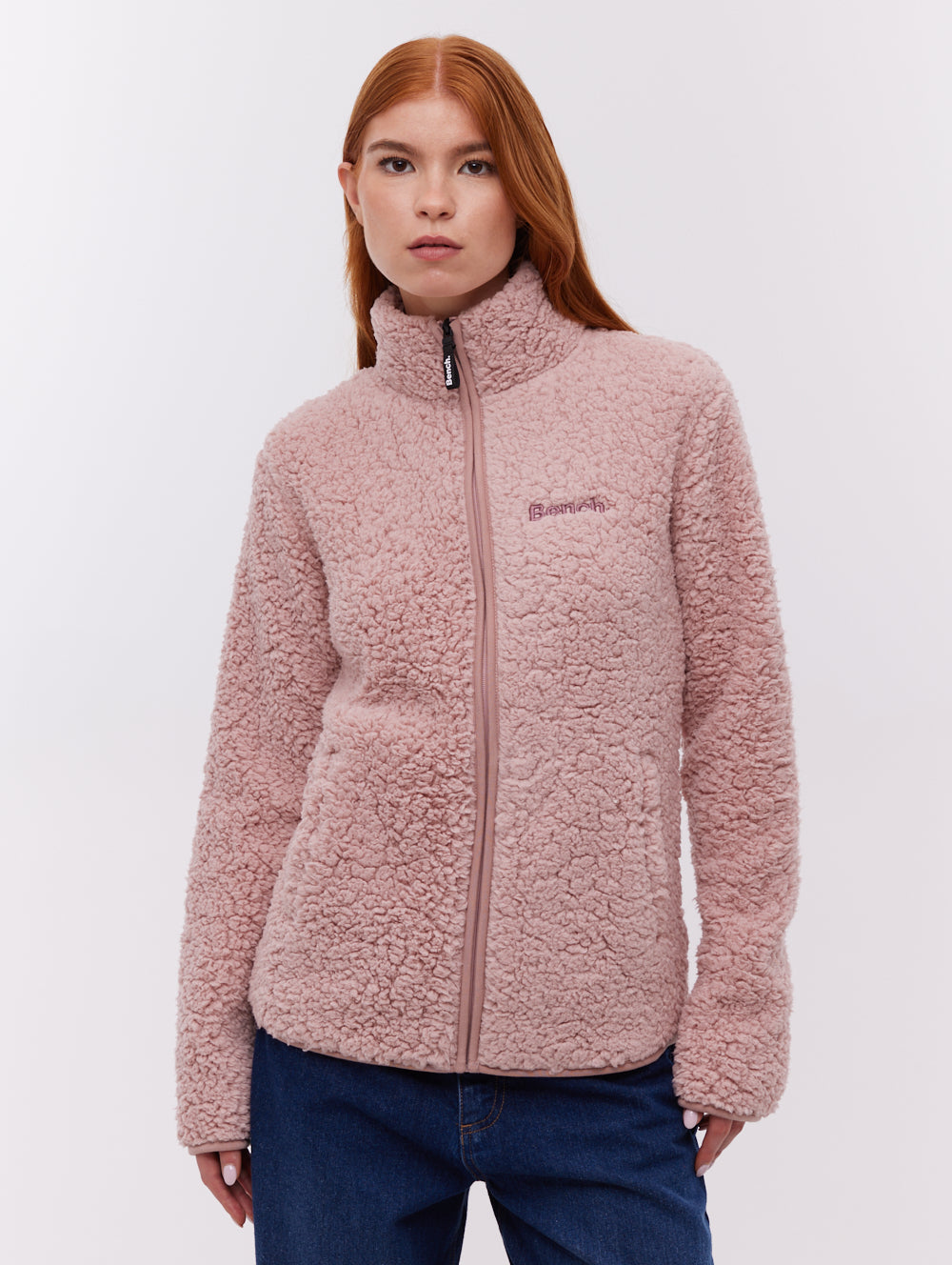 Klea Fleece Funnel Zip-Up - Pink