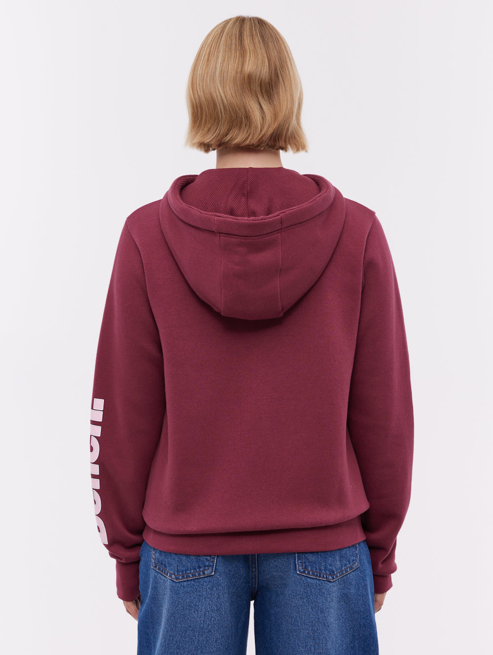 Darcine chandail à capuchon zippé avec logo manche - Rouge