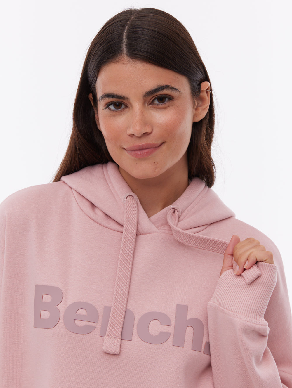 Linra chandail à capuchon logo ton sur ton - Rose