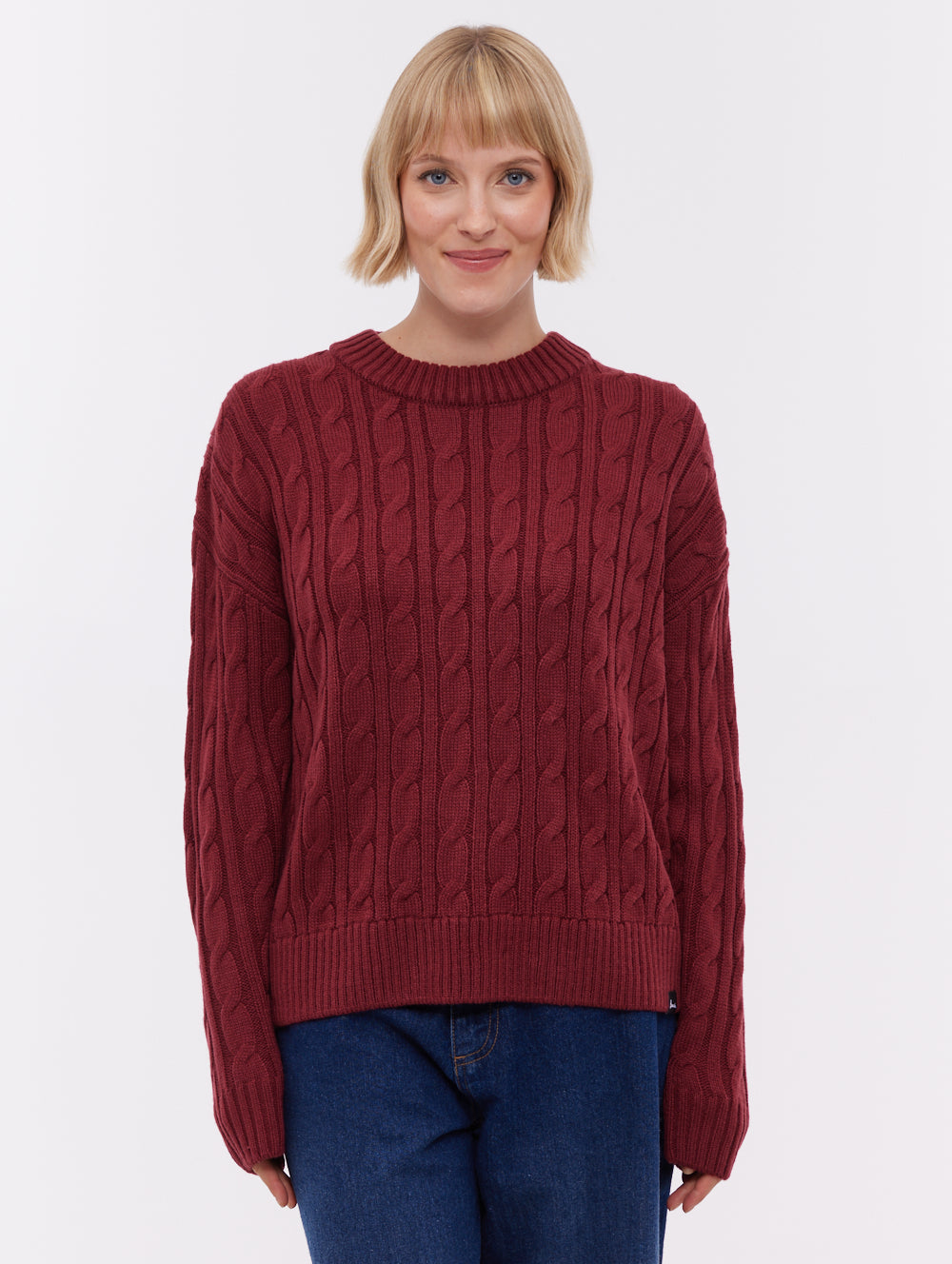 Chanice chandail en tricot torsadé - Rouge