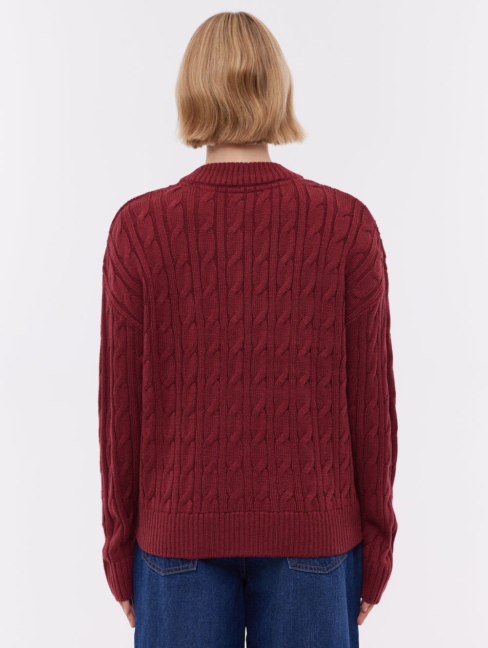 Chanice chandail en tricot torsadé - Rouge