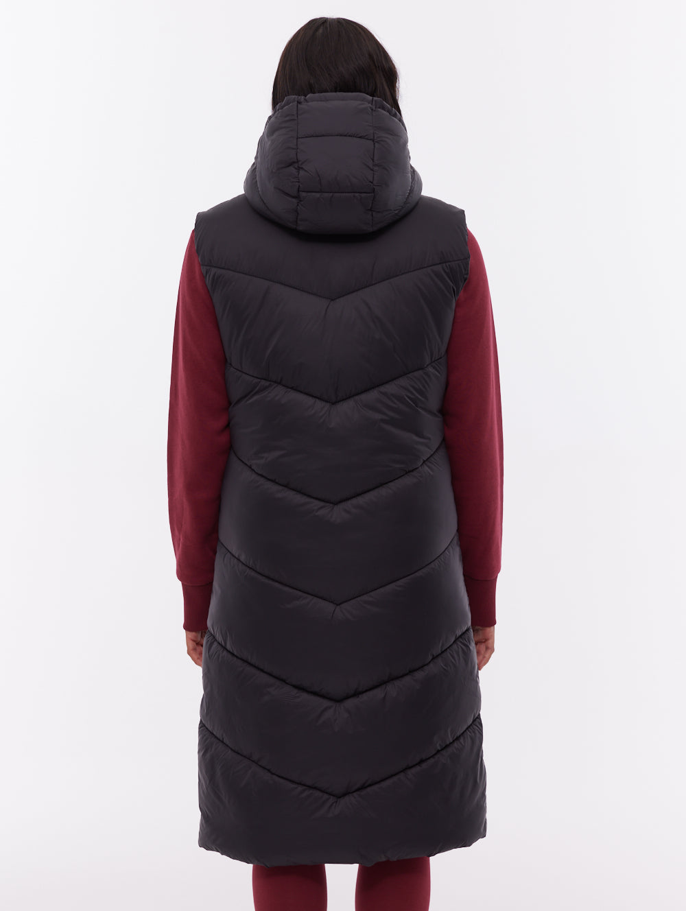 ILLY Black Outerwear Vests Long With Hood Shot 5