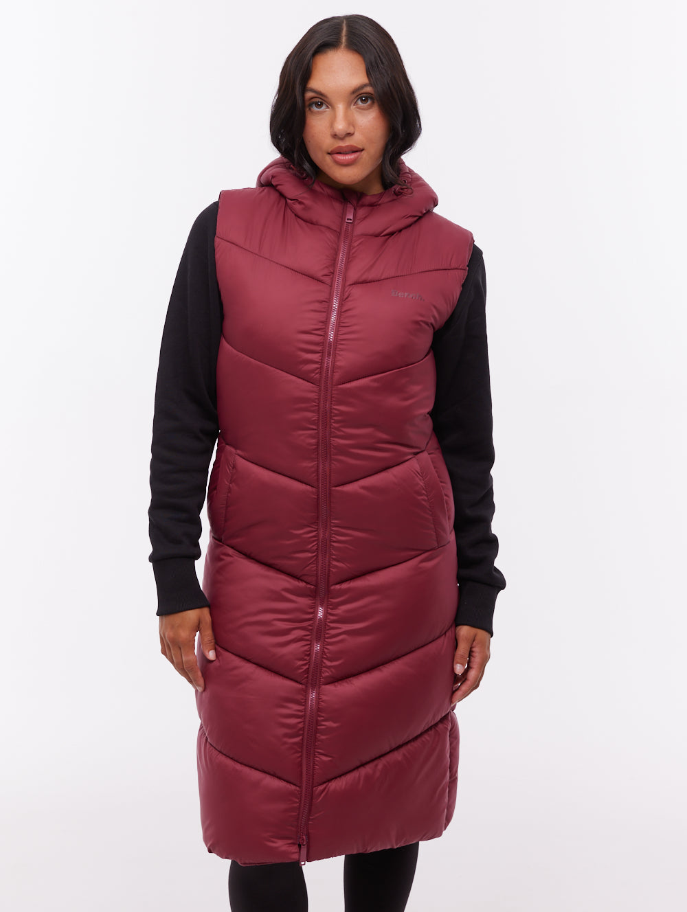 Illy Red BU028 Outerwear Vests Long With Hood Shot 1