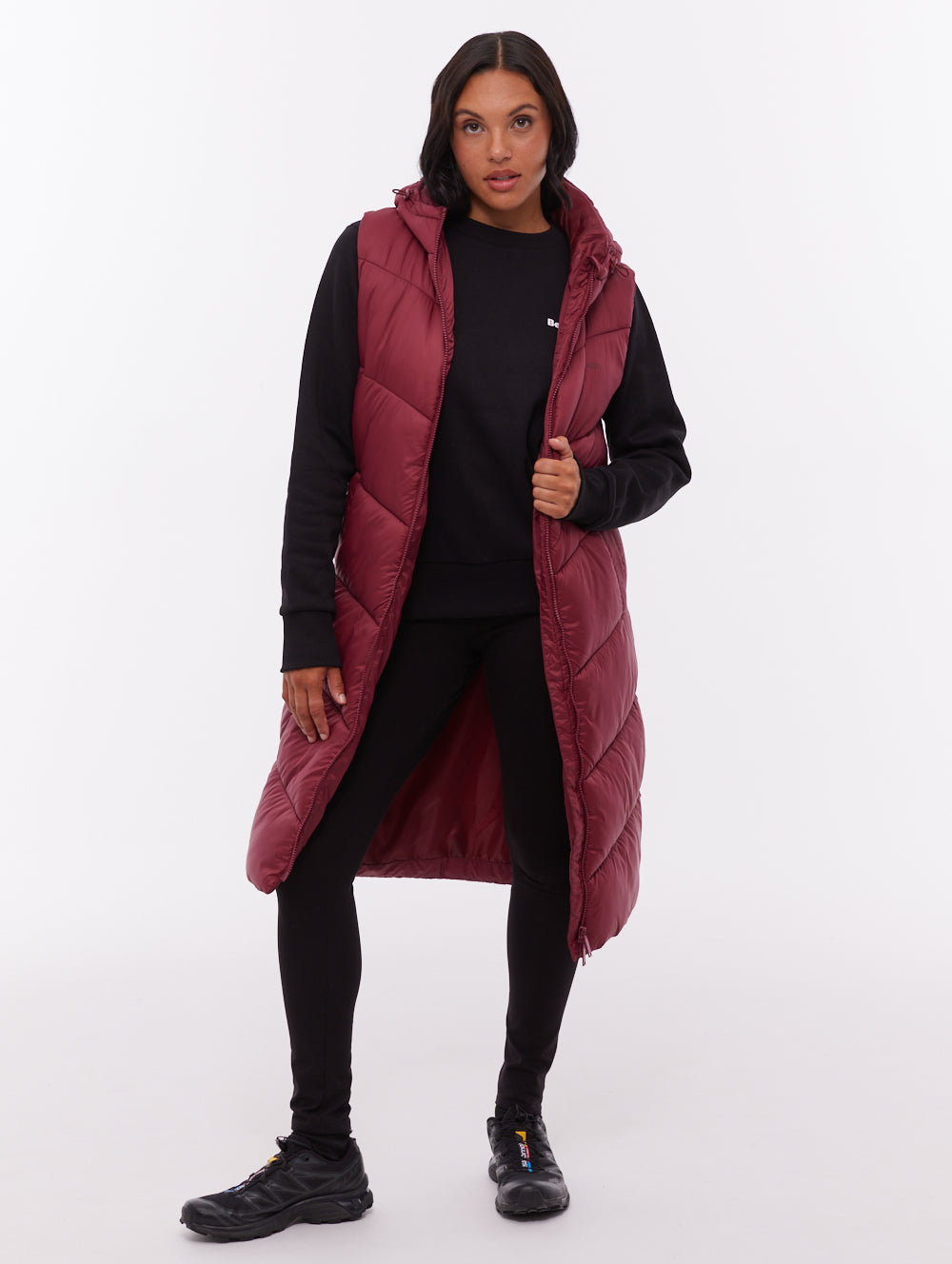 Illy Red BU028 Outerwear Vests Long With Hood Shot 1
