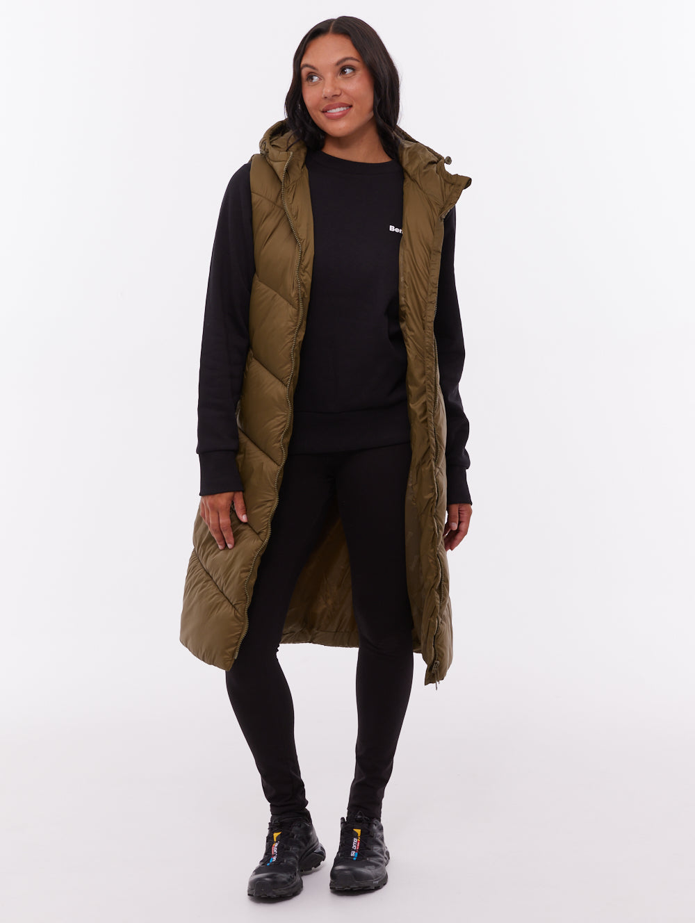 Illy Green KH012 Outerwear Vests Long With Hood Shot 1
