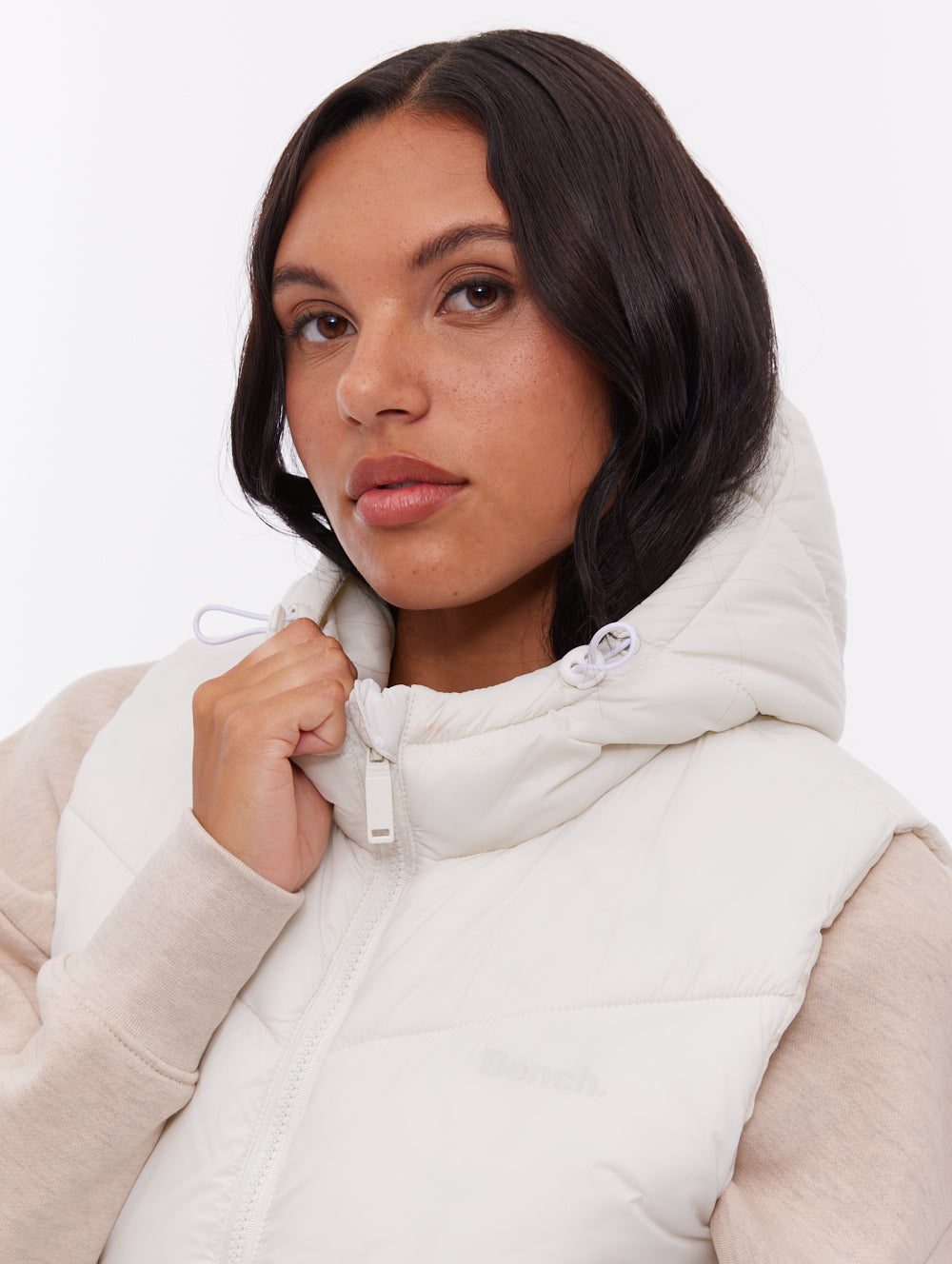 ILLY White Outerwear Vests Long With Hood Shot 3