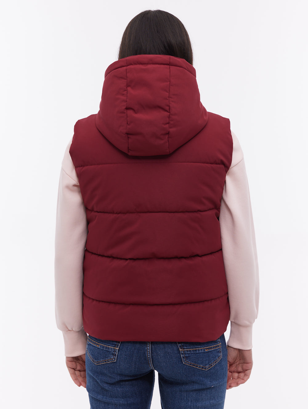 Hollew Red BU028 Outerwear Vests With Faux Fur Lining Shot 3