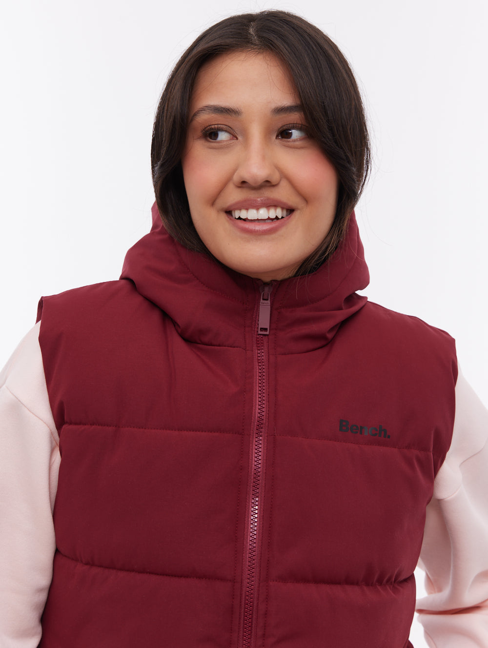 Hollew Red BU028 Outerwear Vests With Faux Fur Lining Shot 1