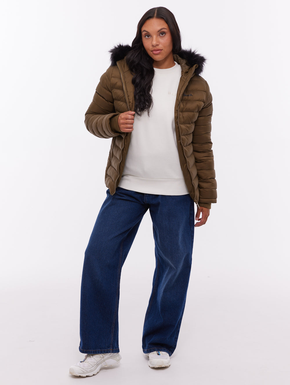 Mal Green KH012 Outerwear Jackets With Faux Fur Hood Shot 2