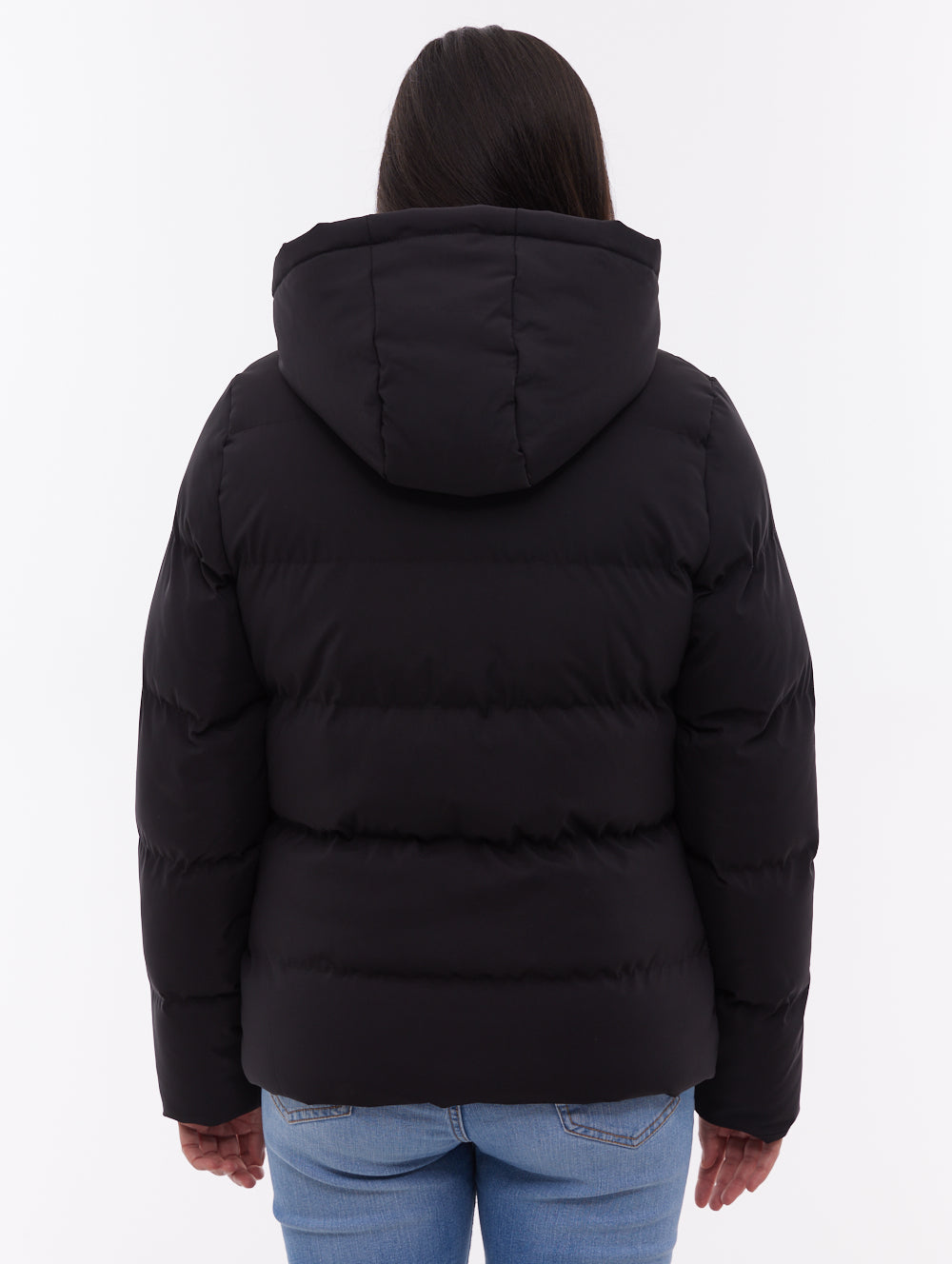 Atha Black BK001 Outerwear Jackets With Faux Fur Hood Shot 4