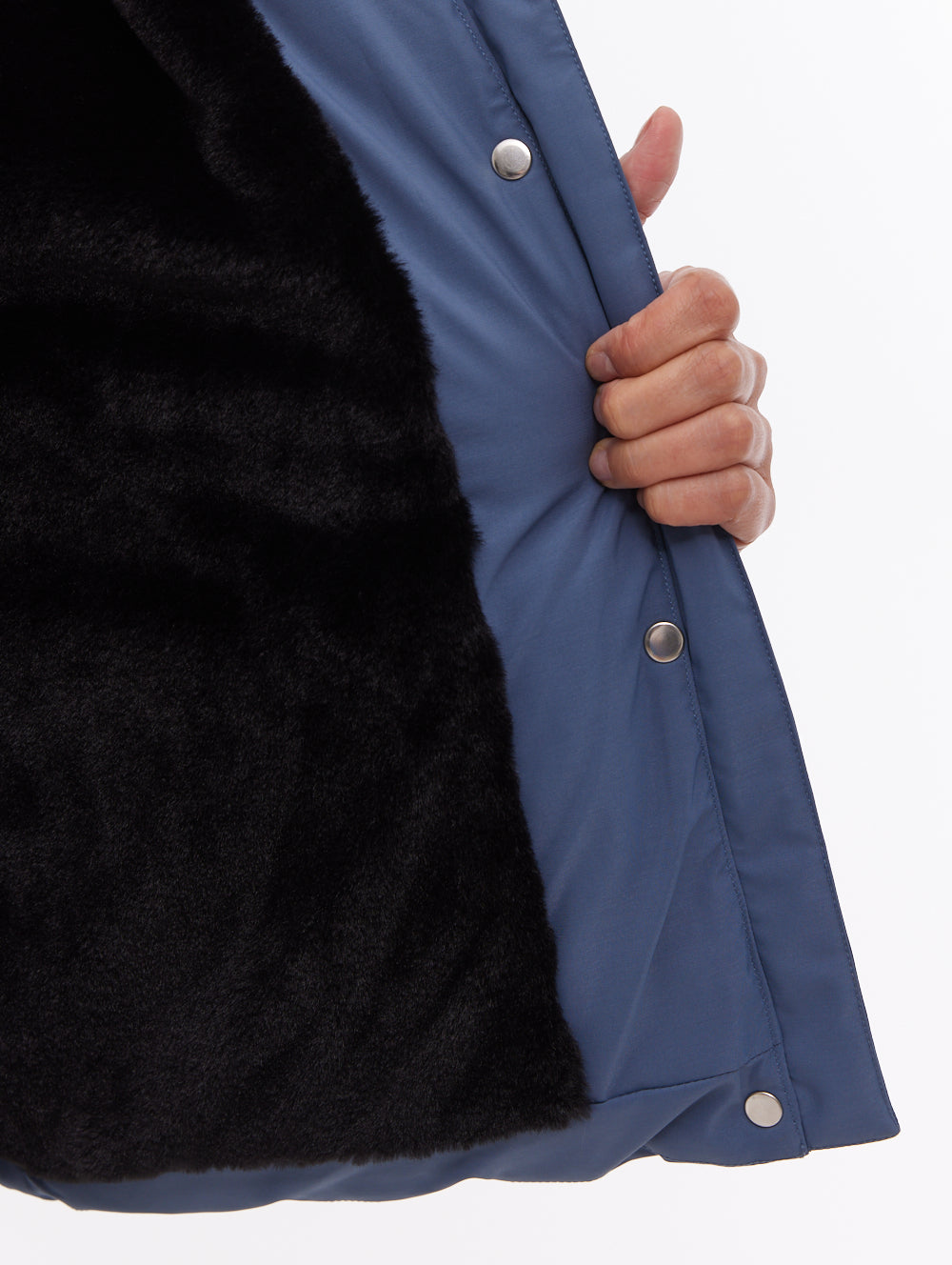 Atha Blue BL055 Outerwear Jackets With Faux Fur Hood Shot 3