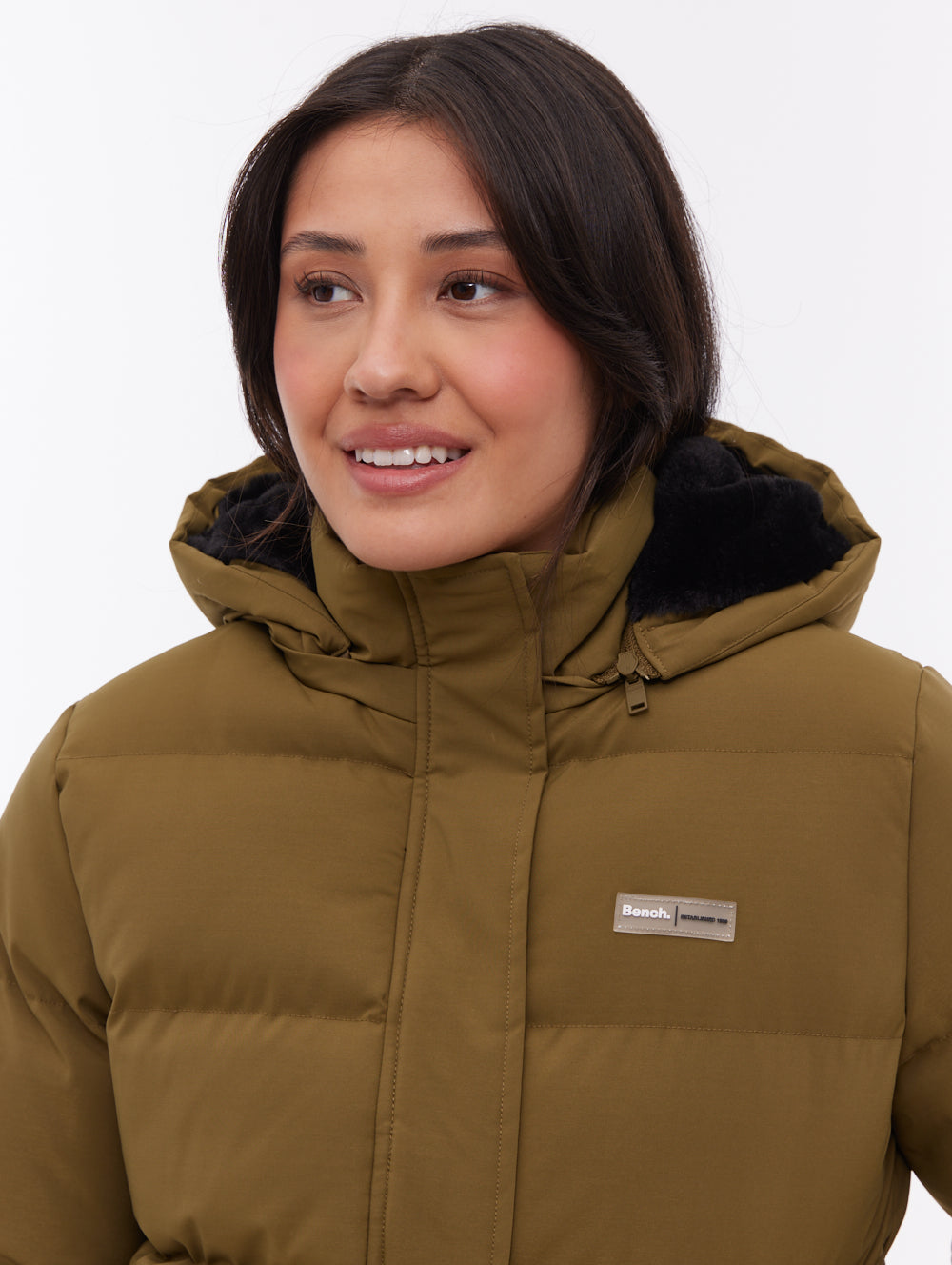 Atha Green KH012 Outerwear Jackets With Faux Fur Hood Shot 2