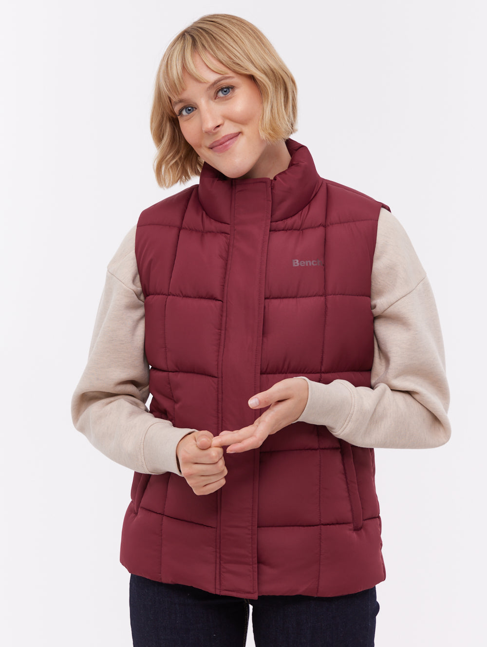 Kacie Red BU028 Outerwear Vests Shot 1