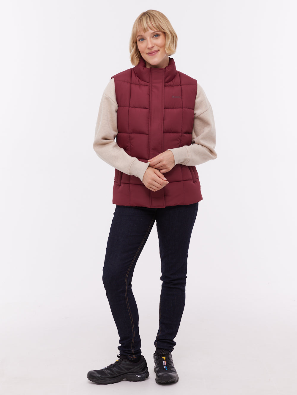 Kacie Red BU028 Outerwear Vests Shot 1