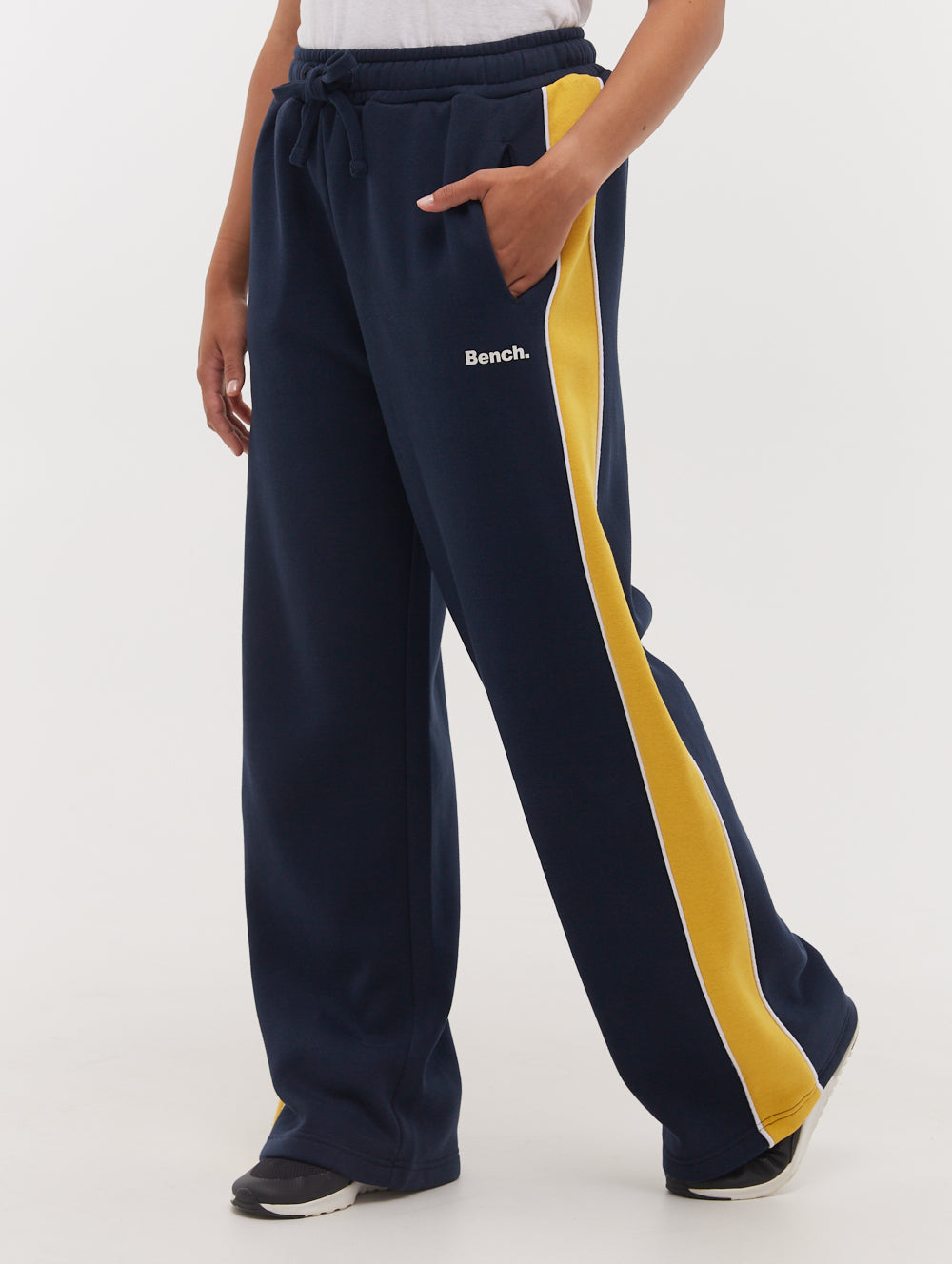 Elline Wide Leg Striped Joggers - Blue