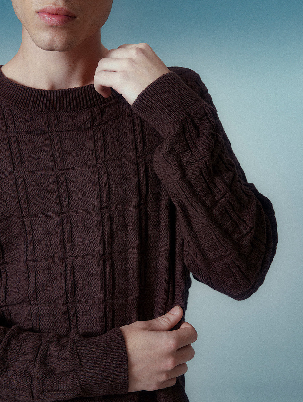 Men&#39;s Mono Organic Cotton Jacquard Sweater - BMFI43061