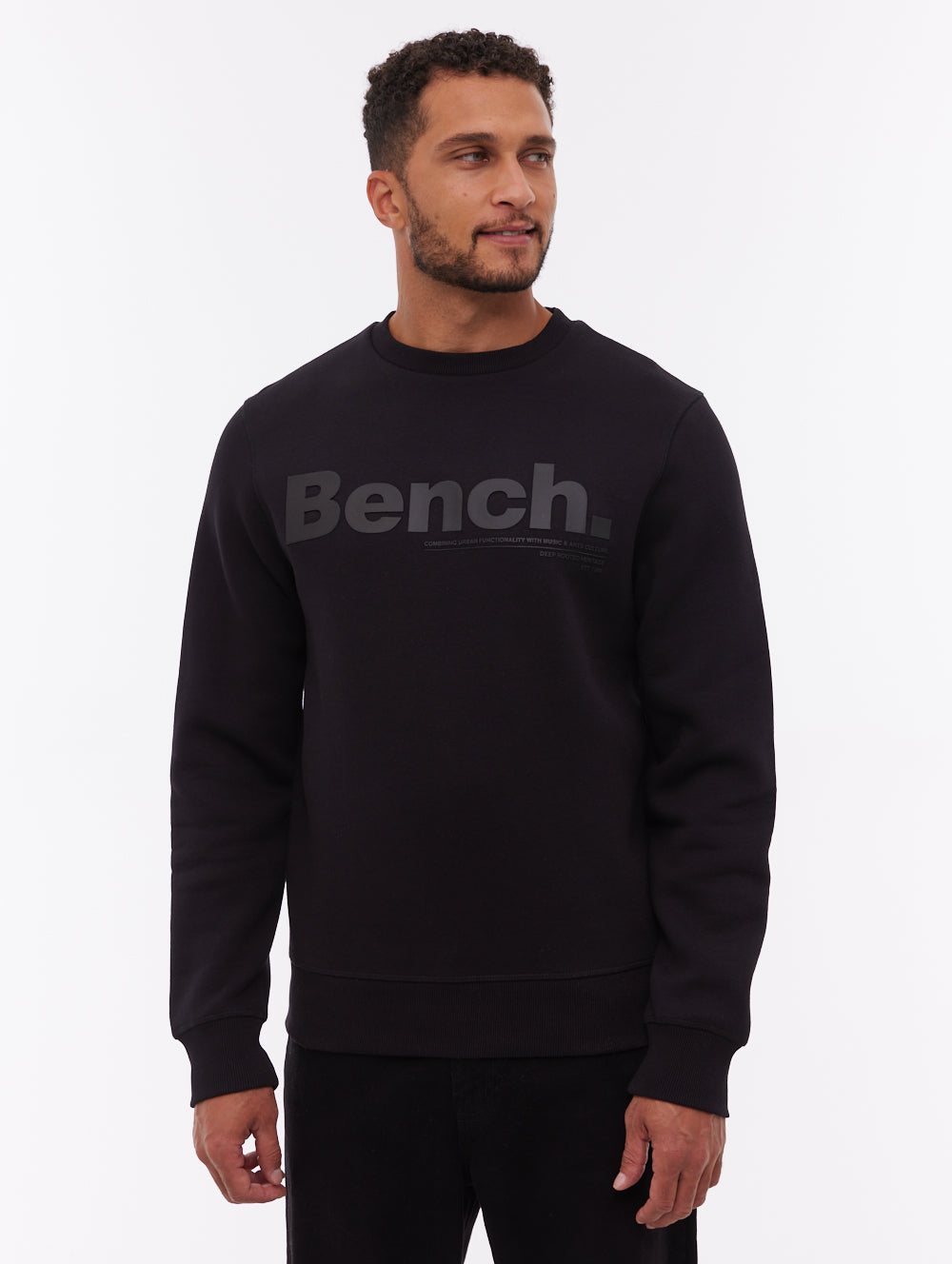 Elado chandail à col rond logo ton sur ton - Noir