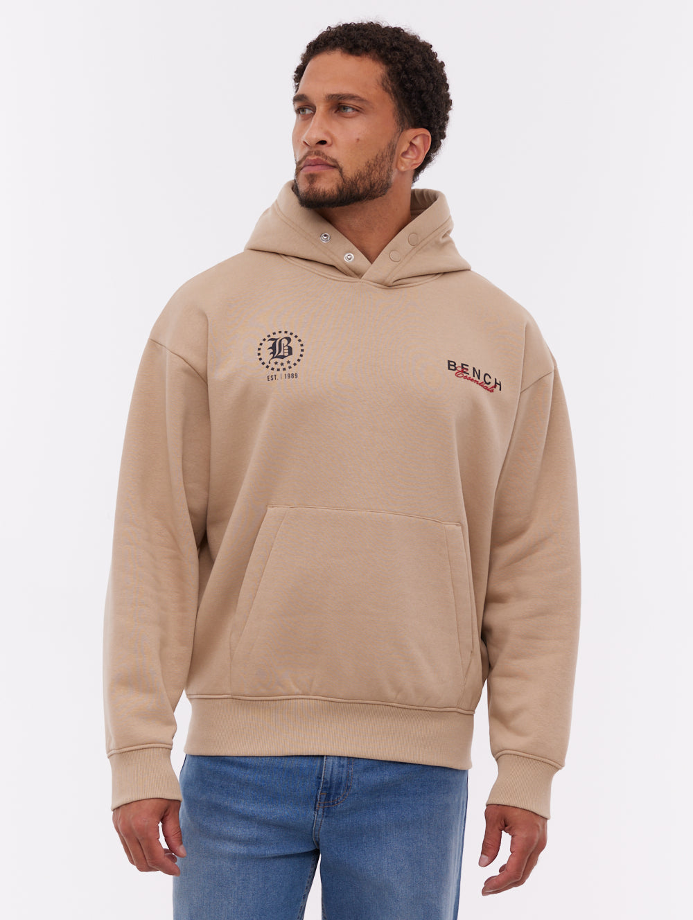 Ledall chandail à capuchon avec graphique au dos - Beige