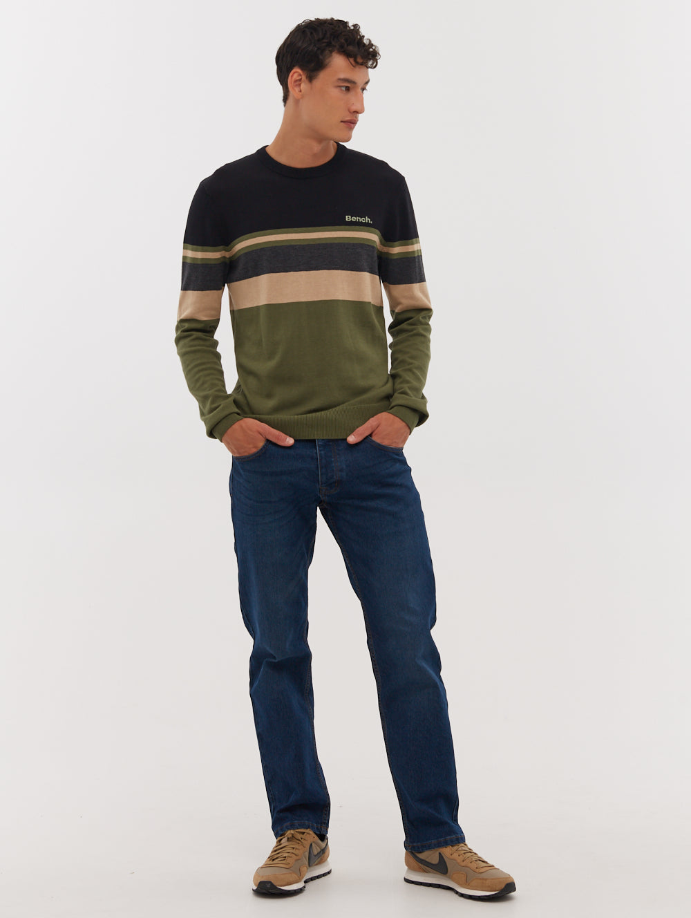 Rubenz Striped Crew Neck Sweater