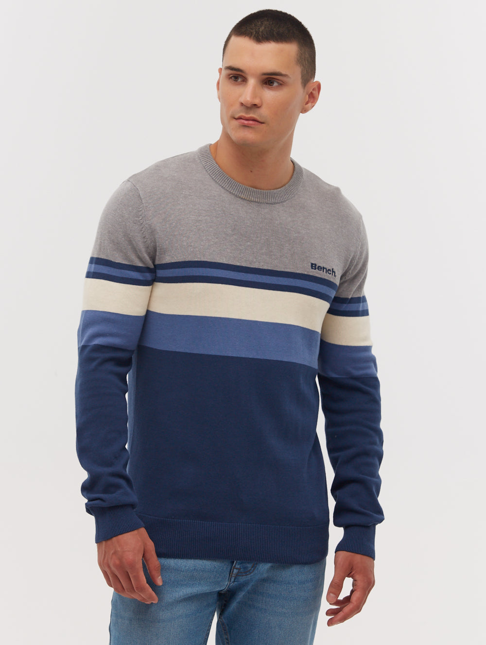 Rubenz Striped Crew Neck Sweater