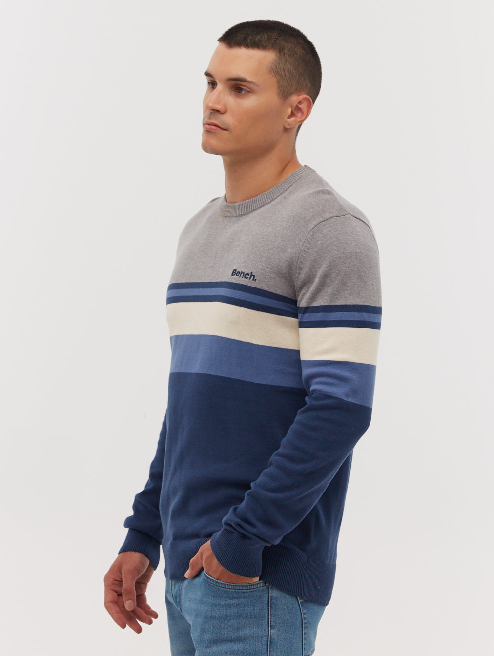 Rubenz Striped Crew Neck Sweater