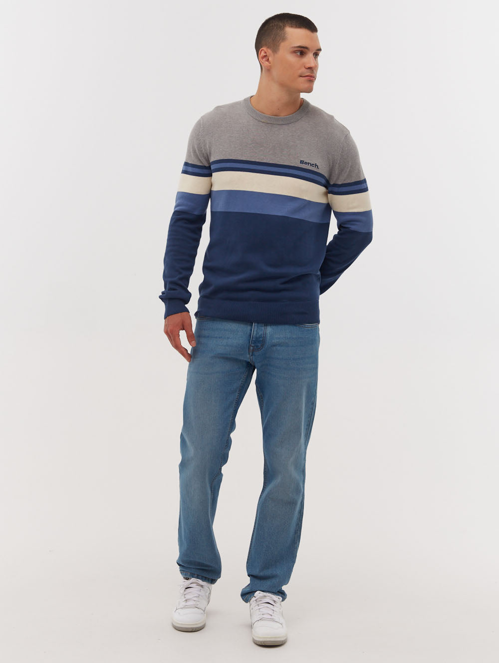 Rubenz Striped Crew Neck Sweater