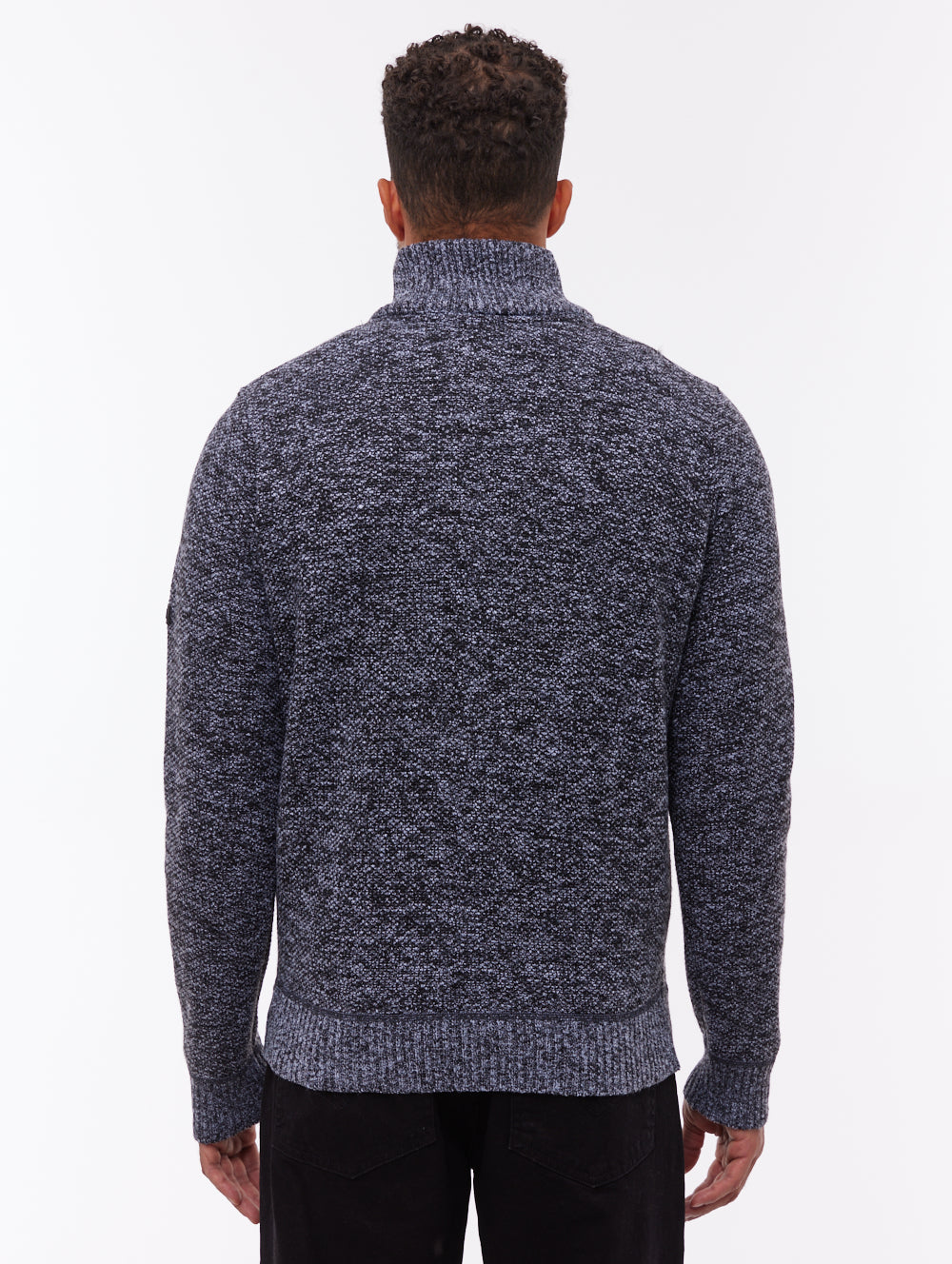 Palacio Grey Knit 1/4 Zips Check Lining 7 Gauge Shot 3