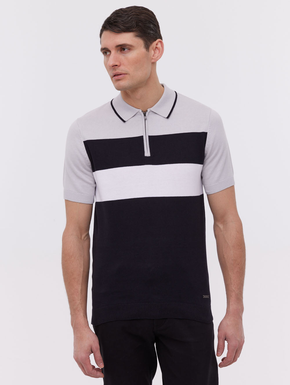 Aspinn Block Stripe Polo Shirt Bench - Main Image