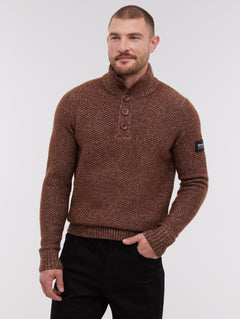 Hastom Funnel Neck Sweater - Brown - Bench