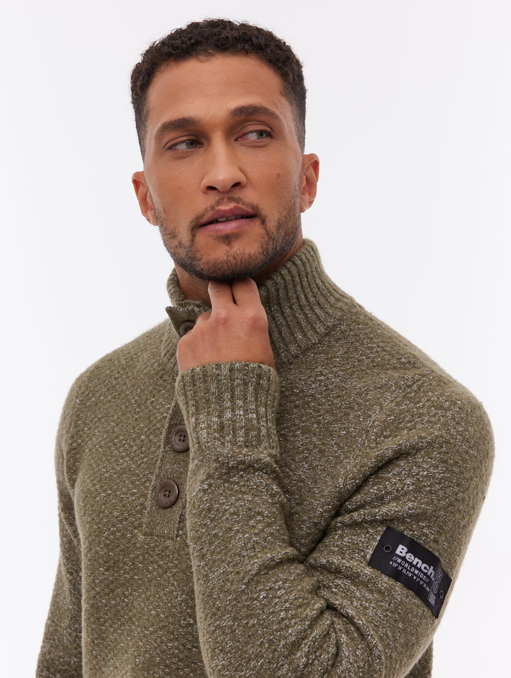 Hastom Funnel Neck Sweater - Green - Bench