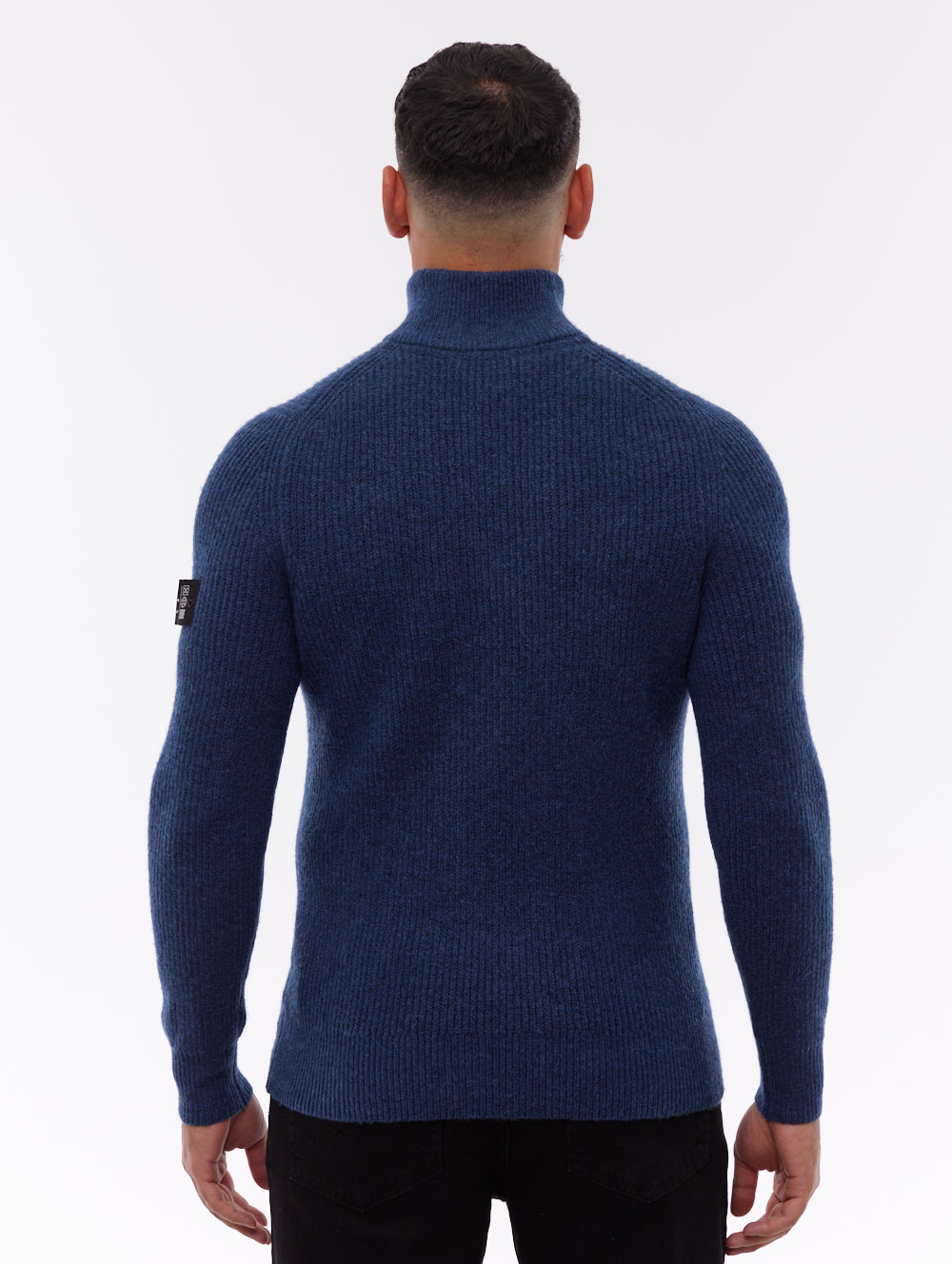 Yanta chandail demi-zip à col montant - Bleu