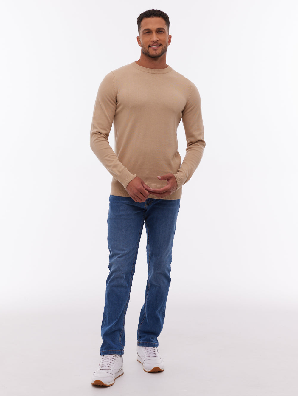 Vietro Beige ST036 Knit Crews Fine Gauge  Shot 2