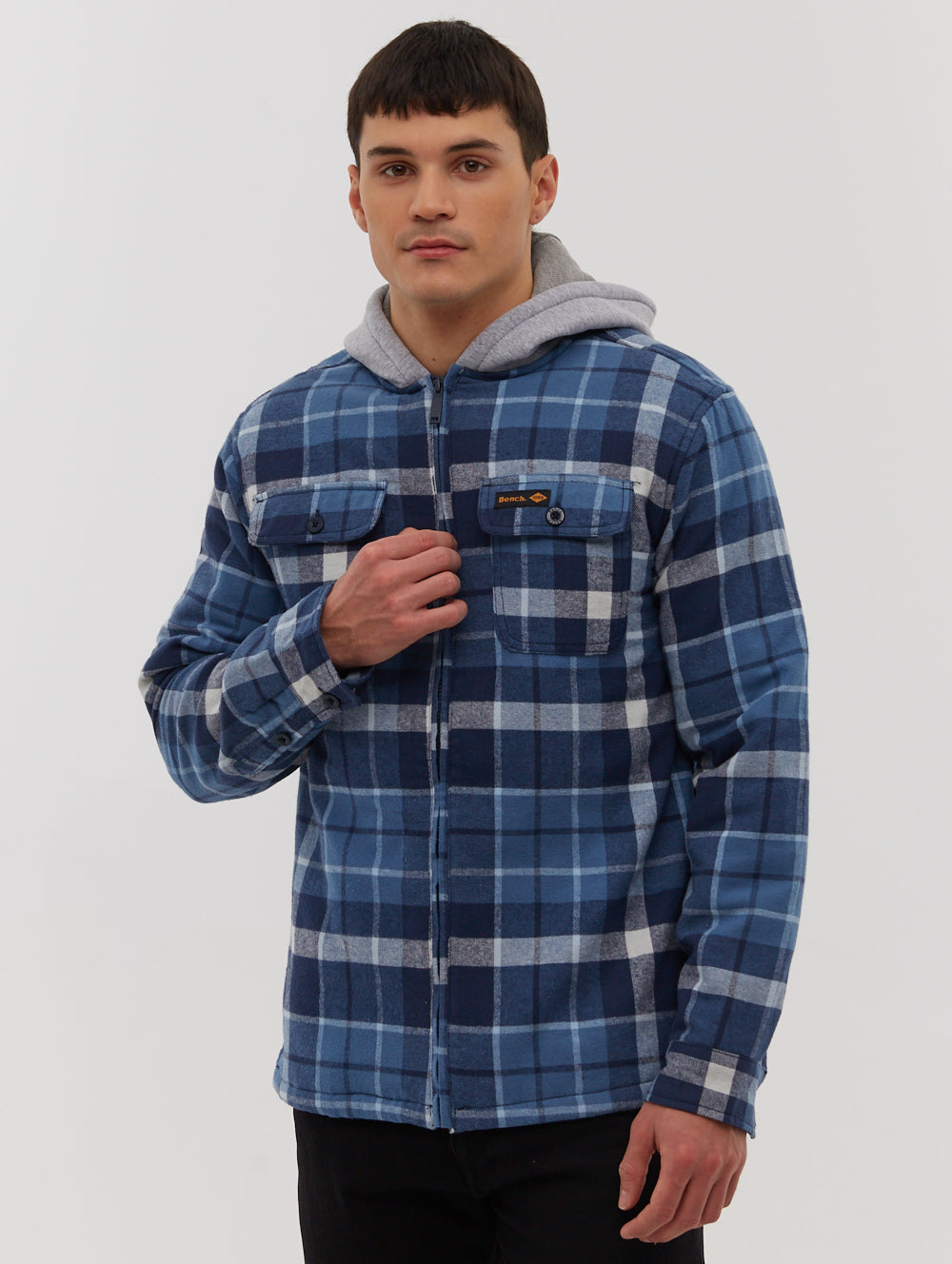 Trisso Hooded Flannel Check Shirt