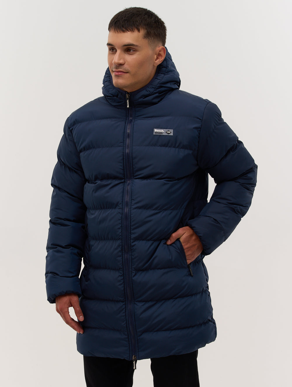 Navy longline padded coat best sale