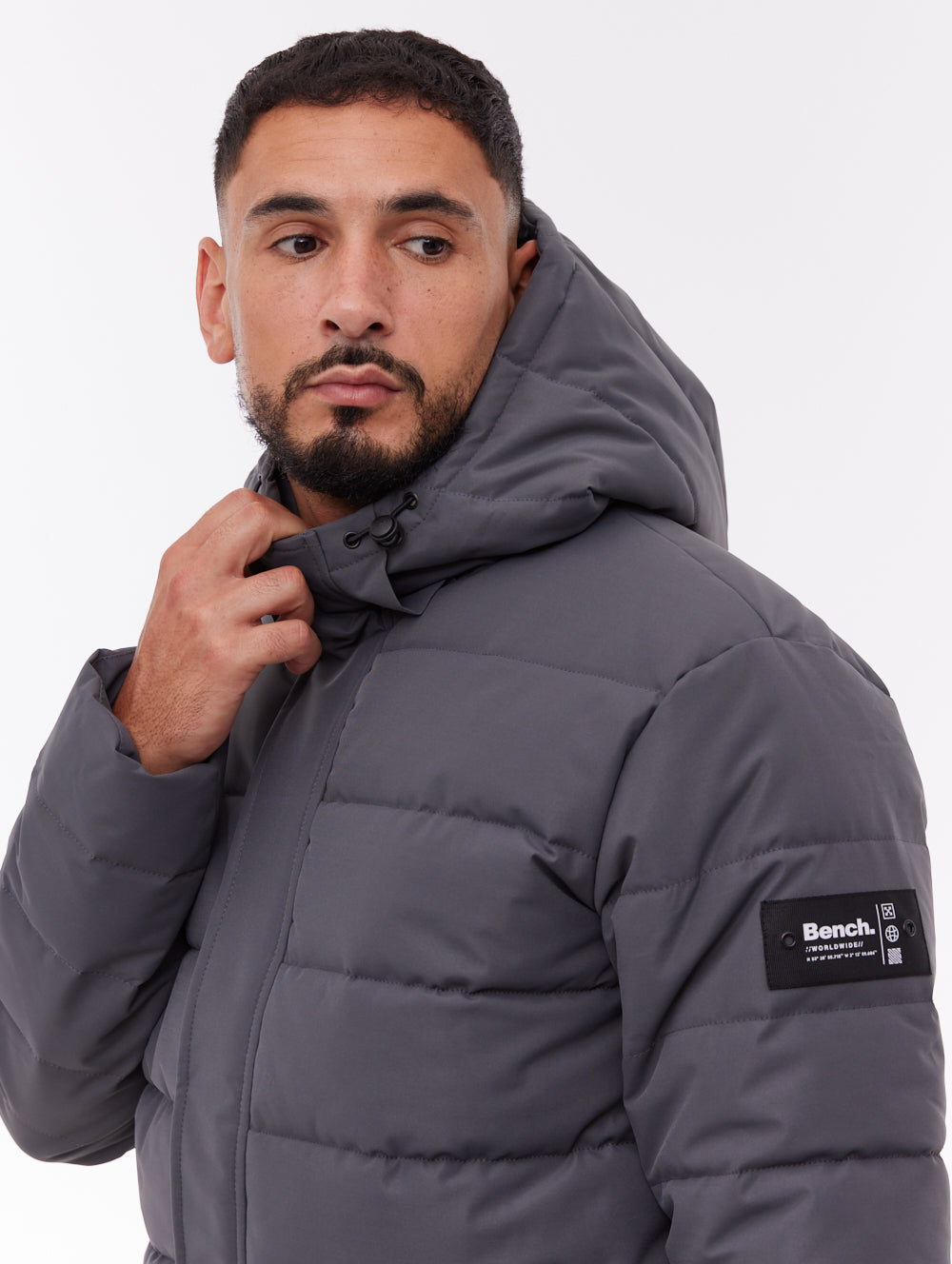 Evolo Hooded Puffer Jacket - Grey