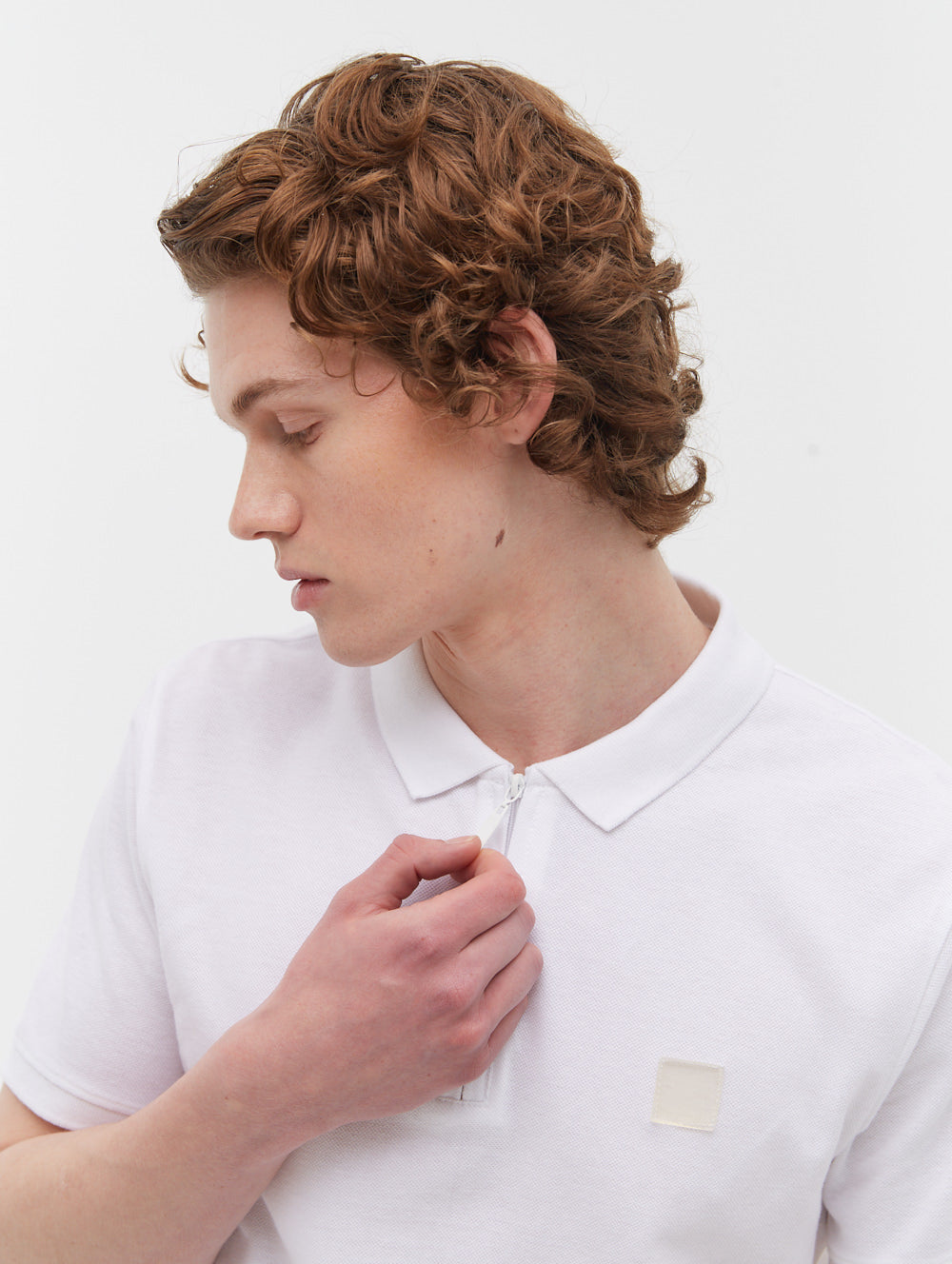 Rezkal Zippered Polo Shirt with Rubber Patch - BN2M126411
