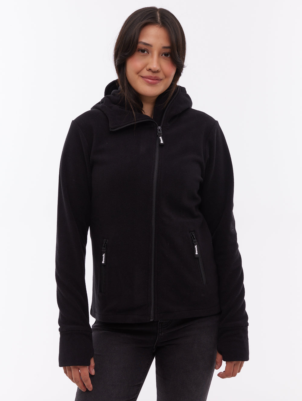 Ninja Black BK001 Funnel Zips Microfleece w/Hood Shot 1