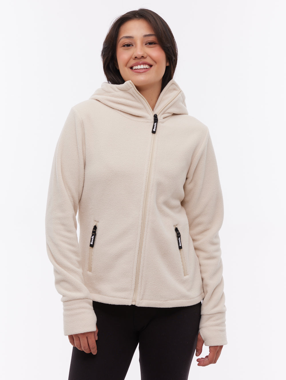 Ninja White WH007 Funnel Zips Microfleece w/Hood Shot 1