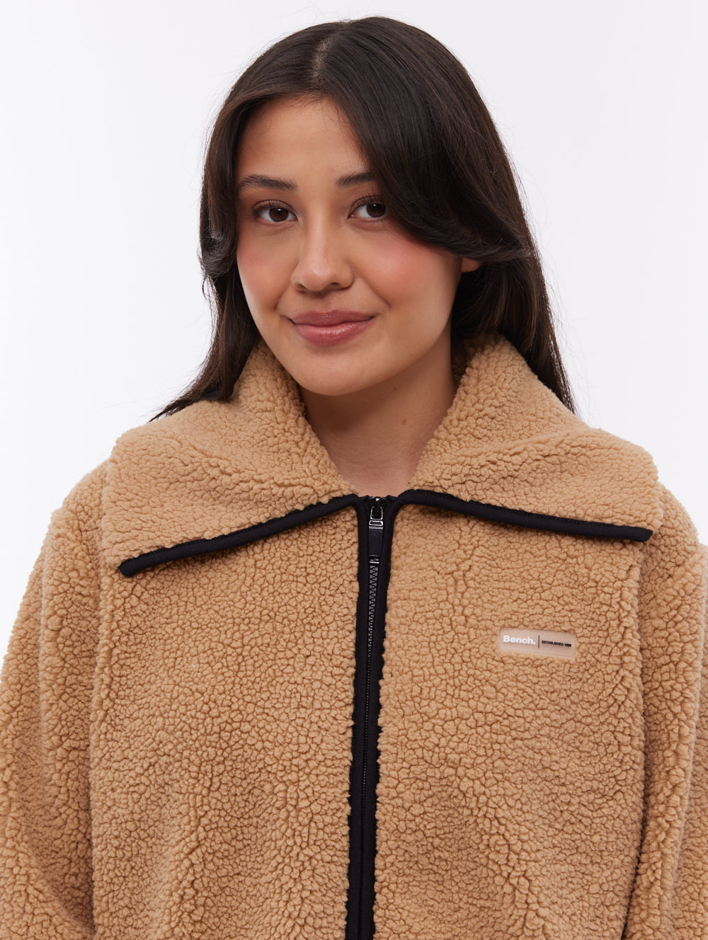 Riah chandail zippé à col croisé - Beige
